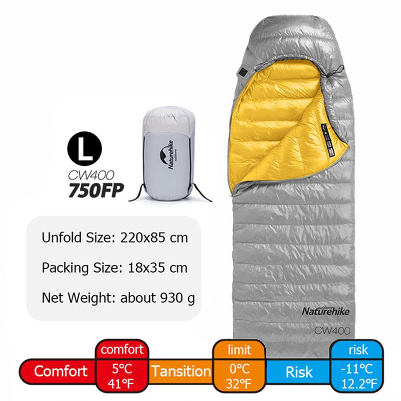 Naturehike Goose Down Sleeping Bag CW400 Waterproof Sleeping Bags Envelope Backpacking Traveling Hiking Camping Sleeping Bag