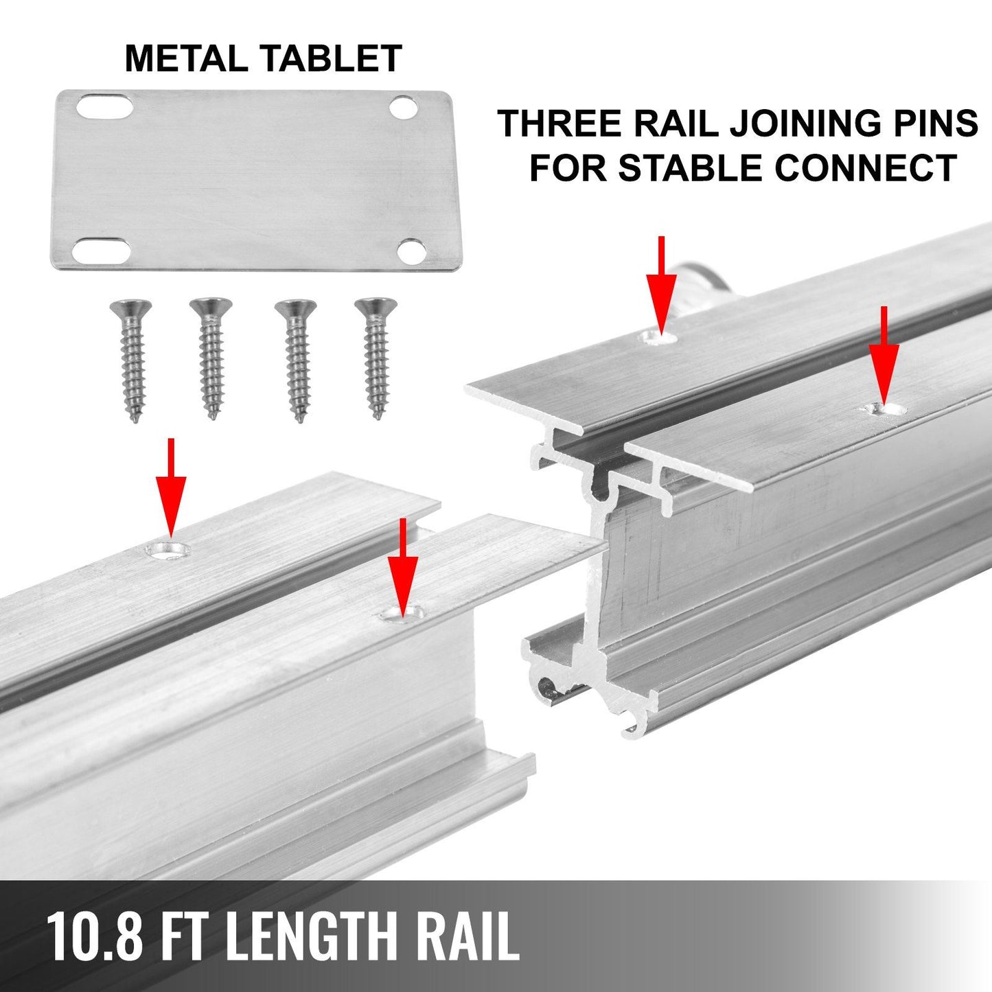 VEVOR 10.8 ft Adjustable Indoor Grow Light Mover Track Rail Mover Kit 10 r/min, Mover Motor w on/Off Button, Three Moving Rails, 0-120 Second Adjustable Time Delay Hydroponic Lighting System