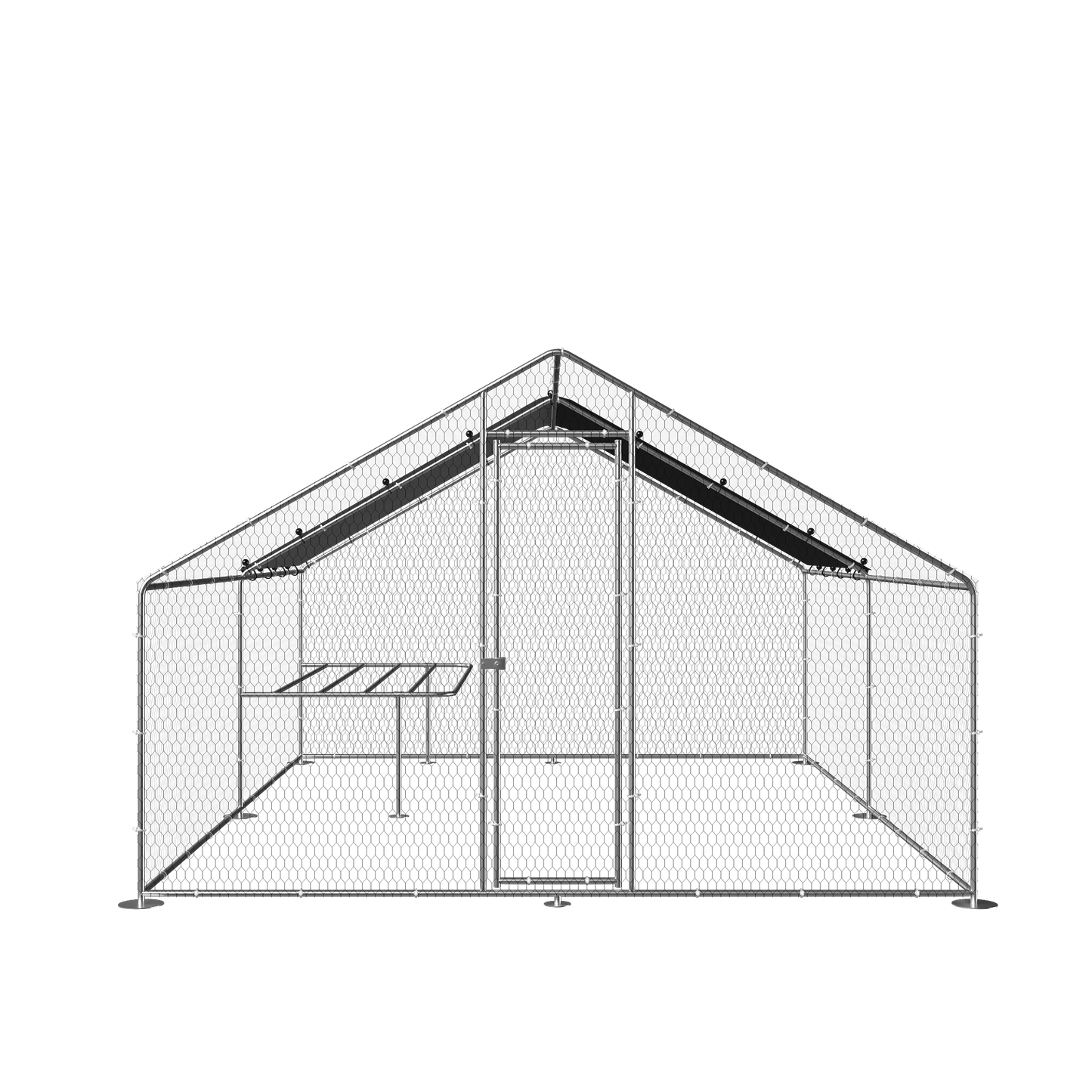 Large metal chicken coop, walk-in chicken coop, galvanized wire poultry chicken coop, rabbit duck coop with waterproof and UV protection cover for outdoor, backyard and farm. 9.8' W x 13.1' L x 6.6' H