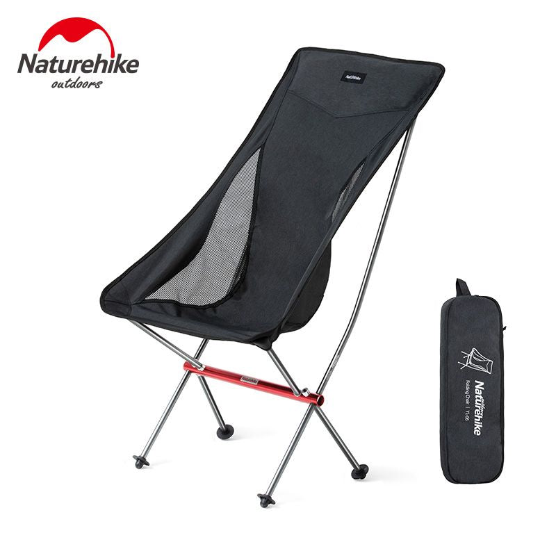 Naturehike Folding Picnic Chair Outdoor Portable Lightweight Camping Chair Backpack Fishing Chair Foldable High Beach Chair YL06