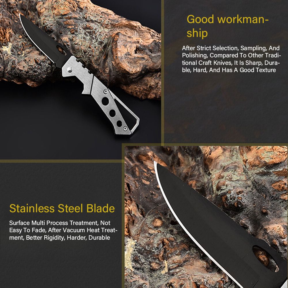 Stainless Steel Folding Knife, Outdoor Camping Hiking Pocket Knife, Self-Defense Folding Mini Knife, Men's Gift