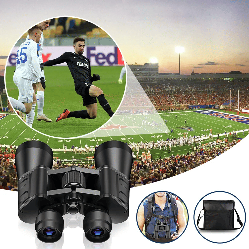 180x100 High Power Military Binoculars Day Night Vision Compact Waterproof Binoculars For Bird Watching Hunting Travel Football Games Stargazing With Carrying Case And Strap