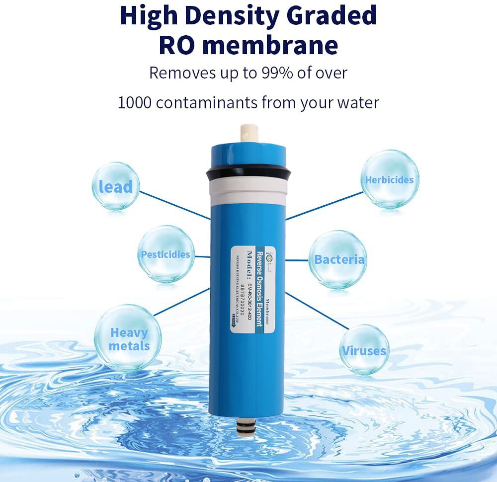 HUINING RO Membrane Residential Reverse Osmosis Membrane Water Filter Cartrige Replacement for Home Drinking Water Filtration System Household Under Sink Water Purifier