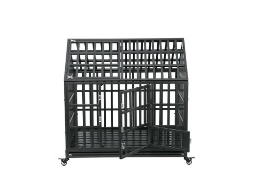 Heavy Duty Dog Cage pet Crate with Roof