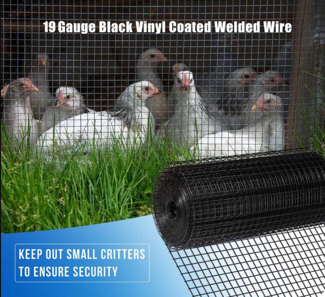 24 inch×50 ft Black Vinyl Coated Hardware Cloth, 21 Gauge 1/4 inch Black PVC Hardware Cloth, Black Welded Wire Fence Supports Poultry-Netting Cage-Home Improvement and Chicken Coop