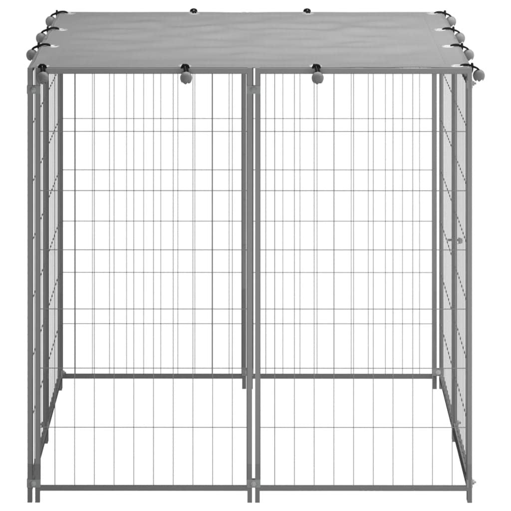 Dog Kennel Silver 43.3"x43.3"x43.3" Steel