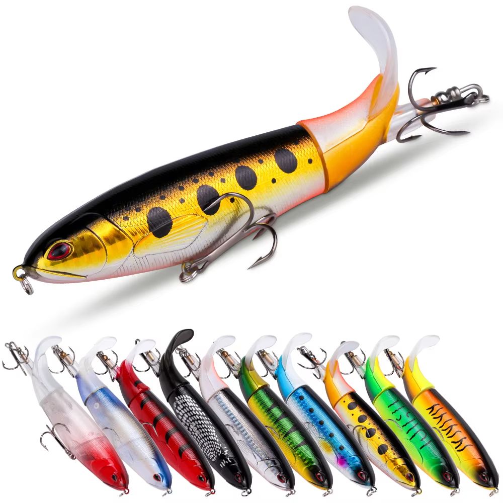 10pcs 1set 35g 14cm Topwater Fishing Lure Kit With Lifelike Swiveling Tail Vibrant Realistic Bait For Freshwater & Saltwater