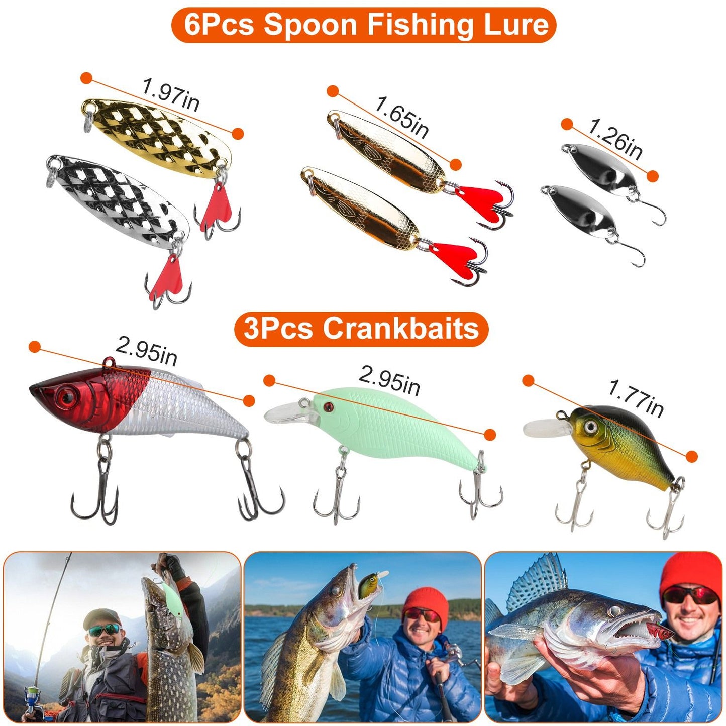 94Pcs Fishing Lures Kit Soft Plastic Fishing Baits Set with Soft Worms Frog Crankbaits Tackle Box for Freshwater and Saltwater to Bait Bass Trout Salmon