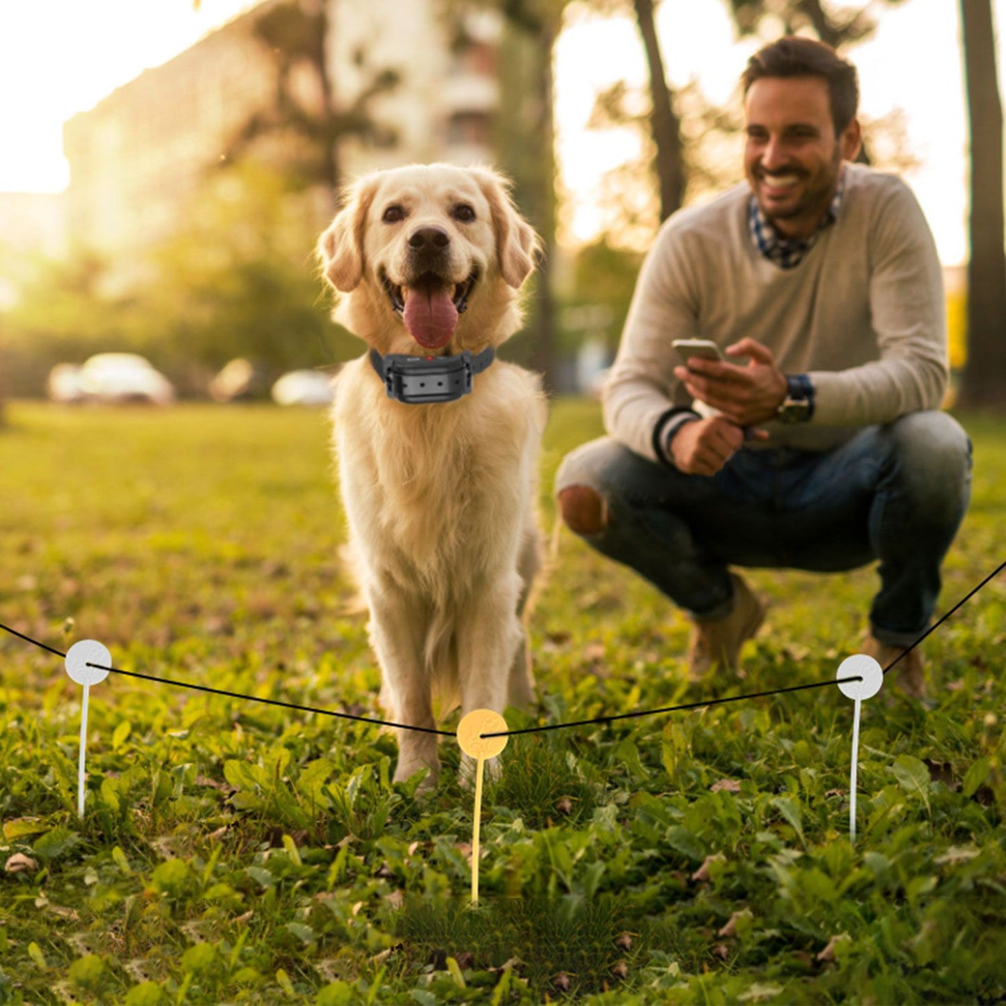 Dog Fence System Pet Containment System with 9 Adjustable Levels IPX8 Waterproof Rechargeable Underground Fence