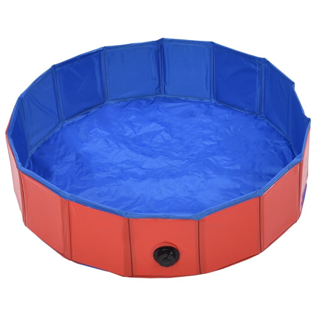 Foldable Dog Swimming Pool Red 31.5"x7.9" PVC