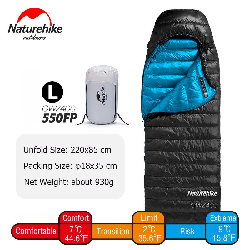 Naturehike Goose Down Sleeping Bag CW400 Waterproof Sleeping Bags Envelope Backpacking Traveling Hiking Camping Sleeping Bag