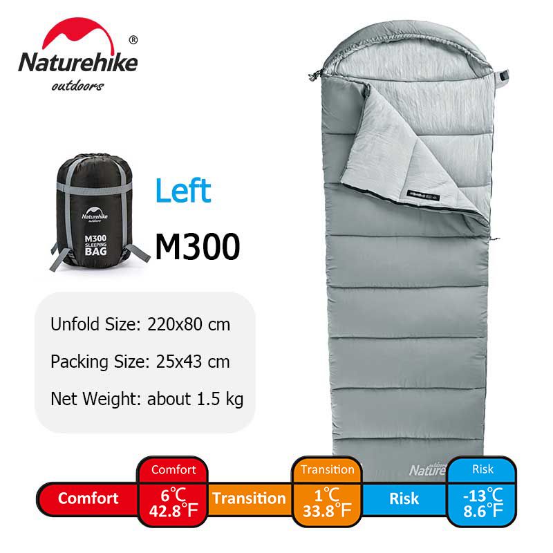 Naturehike Sleeping Bag M180 Lightweight Sleeping Bag M300 Double Camping Sleeping Bag M400 Machine Washable Winter Sleeping Bag