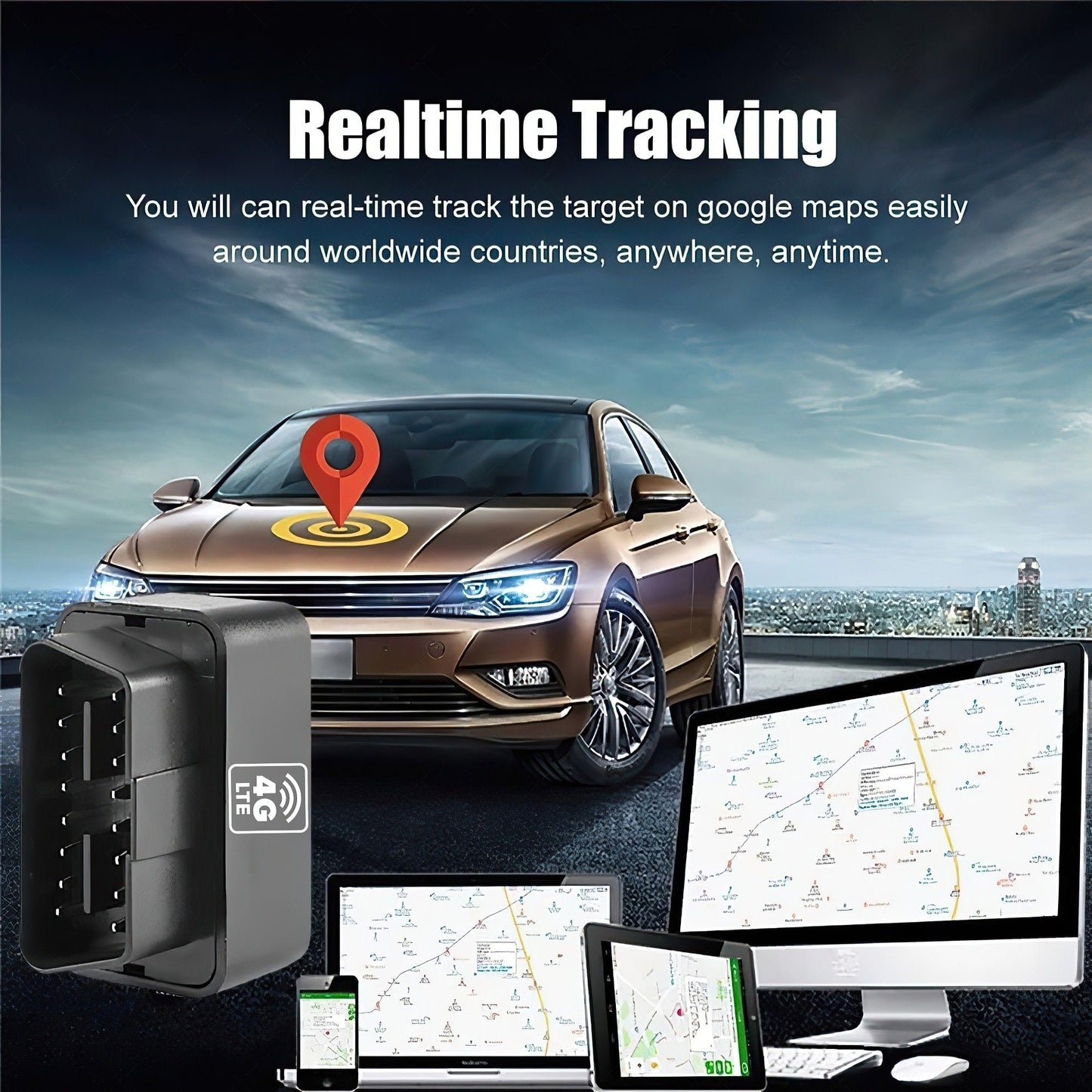 Caravan Wireless Surveillance Real Time GPS Tracking Device Military