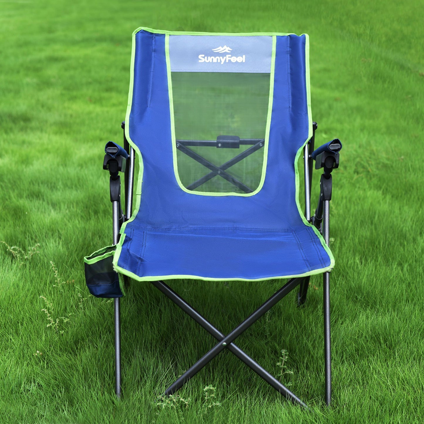 UNNYFEEL  Outdoor Reclining Camping Chairs Adjustable 3 Position Foldable Heavy Duty Adults 300 LBS Capacity For Adults Lounge With Cup Holder, Folding Camp Chair Lawn Patio Outdoor Porch