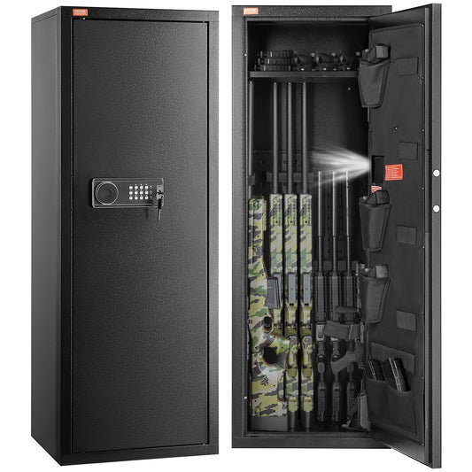 VEVOR 8-10 Rifles Gun Safe, Rifle Safe with Lock & Digital Keypad, Quick Access Tall Gun Storage Cabinet with Removable Shelf, Rifle Cabinet for Home Rifle and Shotguns