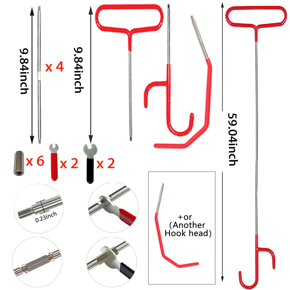 59-inch long distance tool Outdoor steel wheel puller truck 5th push puller 1 piece, garage door puller