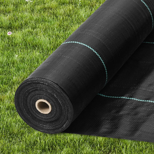 VEVOR Weed Barrier Landscape Fabric, 6*100FT Heavy Duty Garden Weed Fabric, Woven PP Weed Control Fabric, Driveway Fabric, Geotextile Fabric for Landscaping, Ground Cover, Weed Blocker Weed Mat, Black