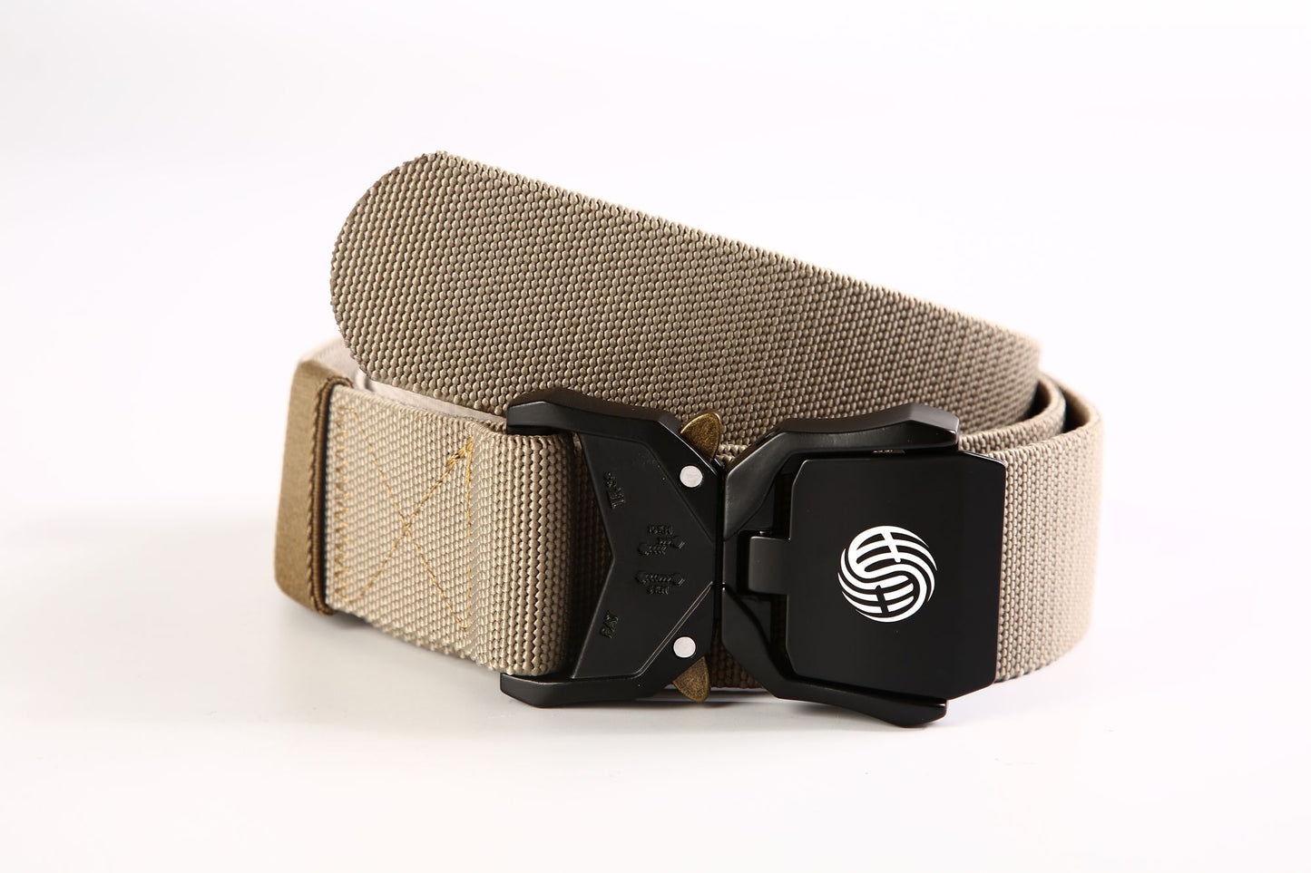 Quick Release Buckle Tactical Belt Military Hiking Rigger Nylon Web Work Belt Heavy Duty Work Belt Stretch Strap ((Coffee)