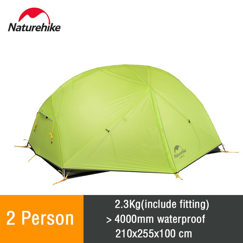 Naturehike Mongar 2 Tent 2 Person Camping Tent Ultralight 20D Nylon Backpacking Waterproof Tent Beach Outdoor Hiking Travel Tent