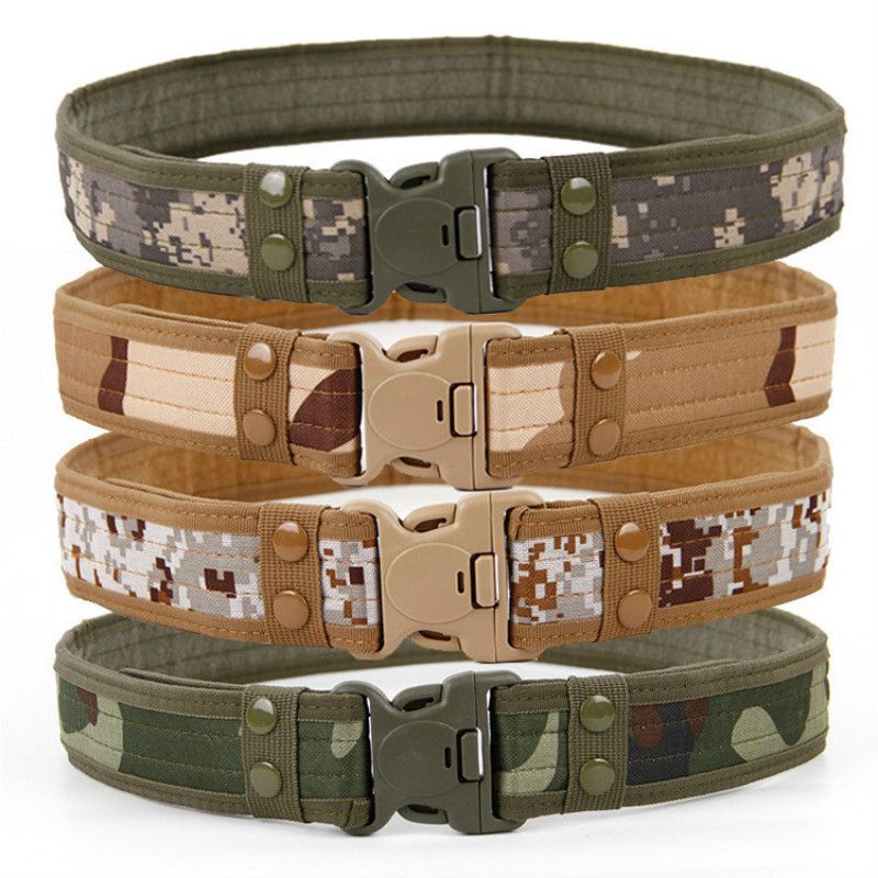 1pc Men's Outdoor Canvas Belt 2 Inch Wide Plastic Buckle Military Tactical Waist Belt Work Belt