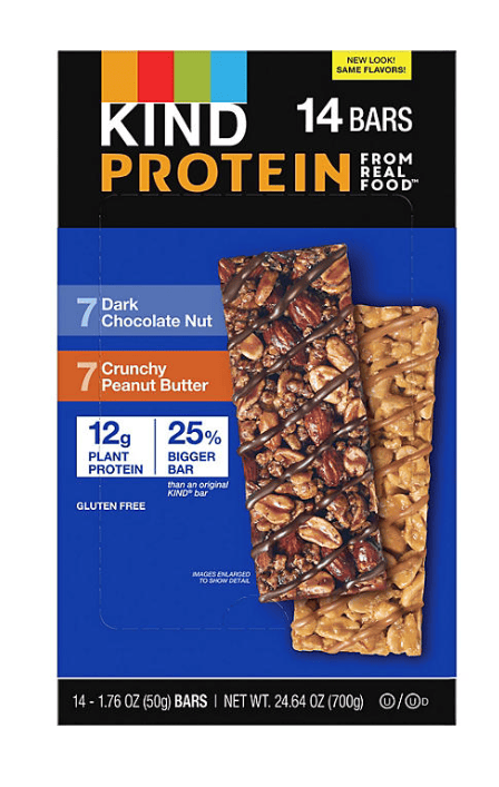 KIND Protein Dark Chocolate Nut and Crunchy Peanut Butter Variety Pack 14 ct.