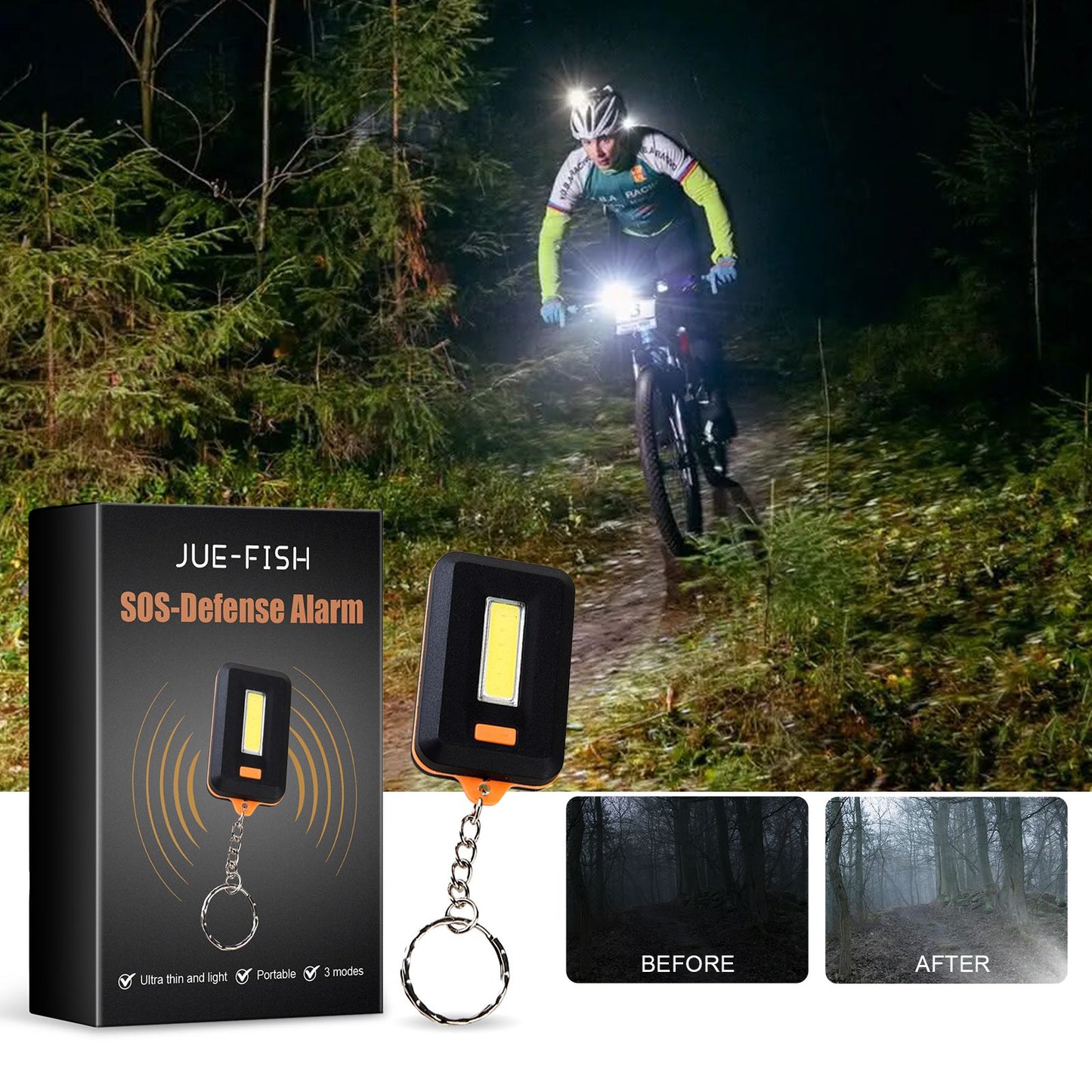 Multi-Functional Portable Strong Light Lighting Outdoor Cycling Fishing Portable Emergency Light Light Flashlight Multipurpose Hand Light