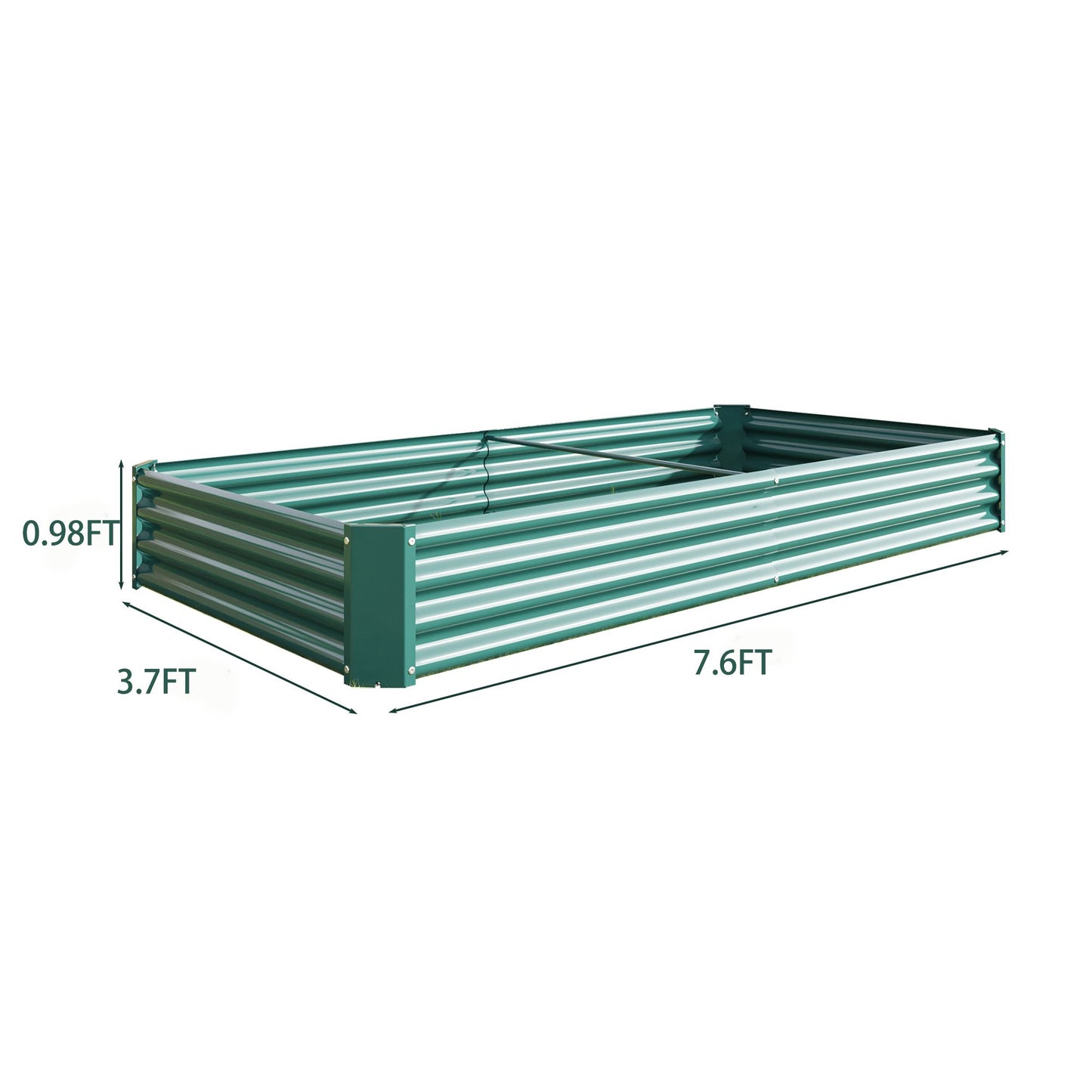 Raised Garden Bed Kit - Metal Raised Bed Garden7.6x3.7x0.98ft for Flower Planters;  Vegetables Herb Black