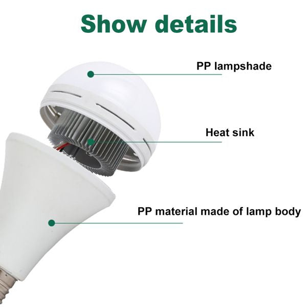 E27 Emergency Bulbs Rechargeable LED Light with Battery Backup LED Bulb 9W