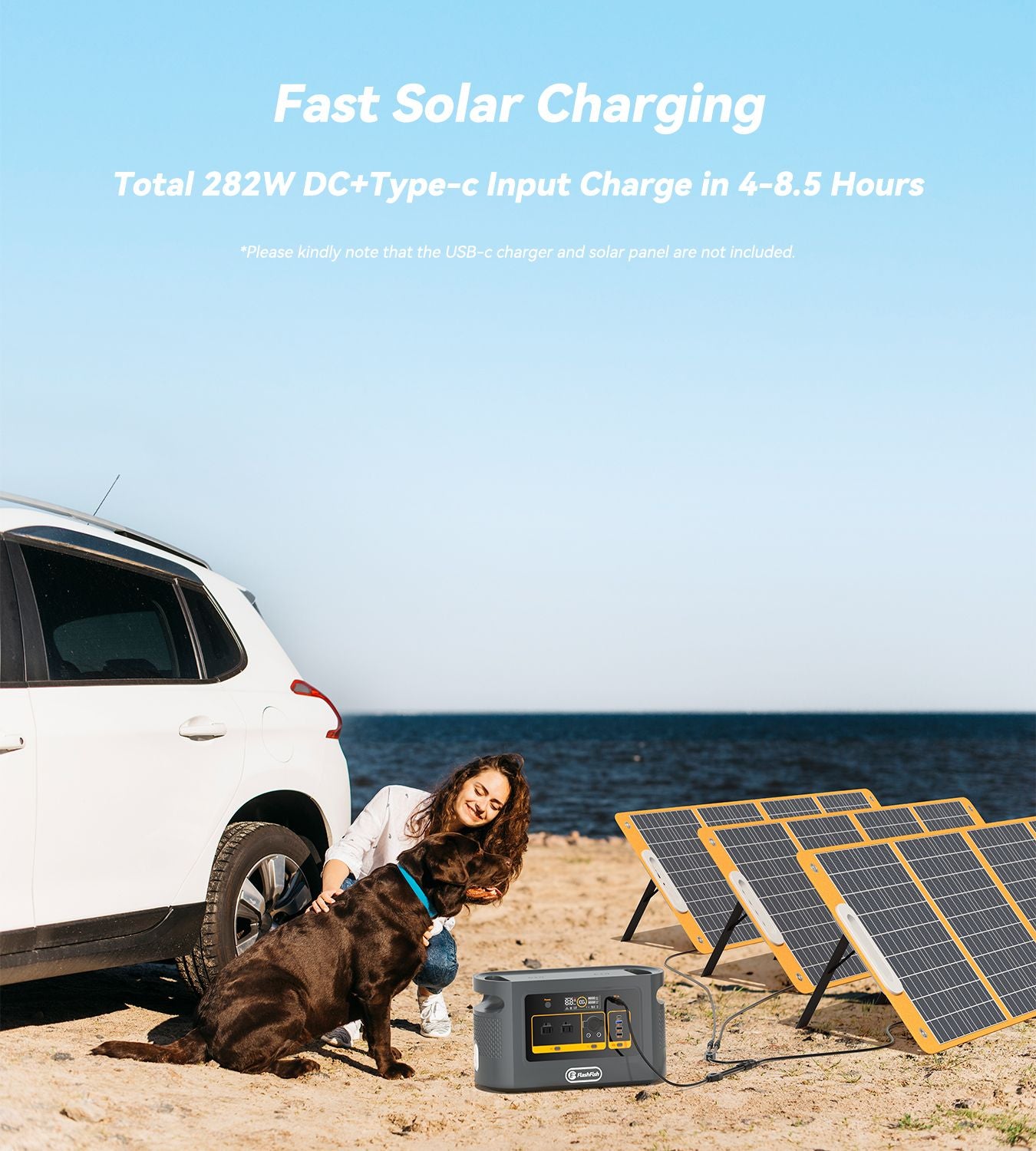 FF FLASHFISH Portable Power Station;  1008Wh/315000mAh LiFePO4 Battery Pack;  UPS Solar Generator With 1200W (Surge 2000W) AC Outputs;  100W USB-C;  Backup Power CPAP Battery