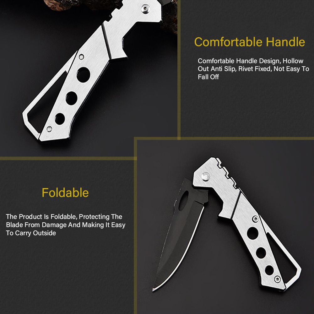 Stainless Steel Folding Knife, Outdoor Camping Hiking Pocket Knife, Self-Defense Folding Mini Knife, Men's Gift