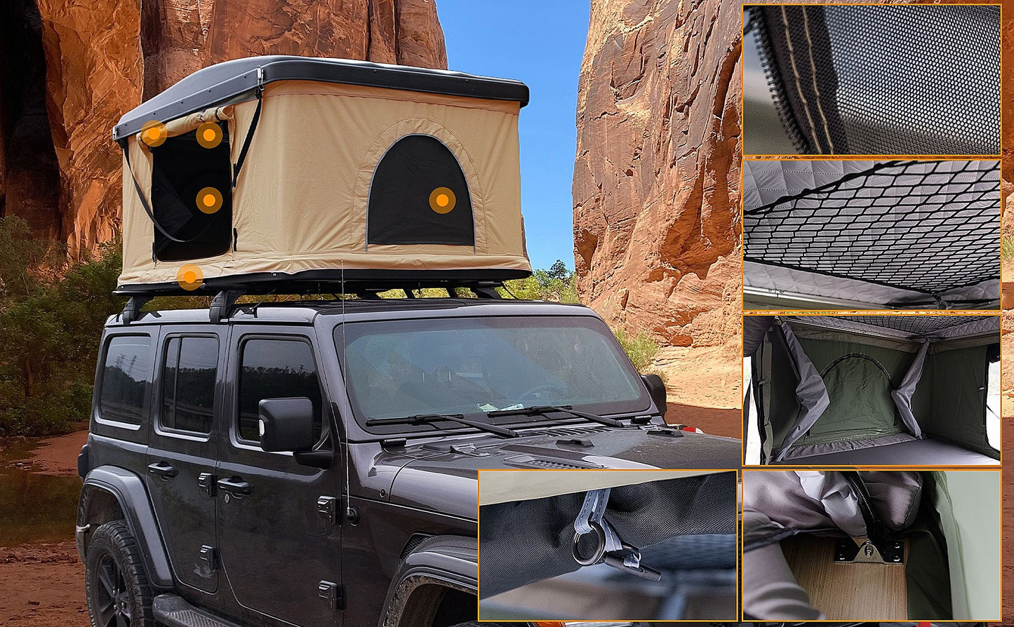 Trustmade Hard Shell Rooftop Tent 2mins Setup 100% Waterproof 50mm Mattress Pick Up Available