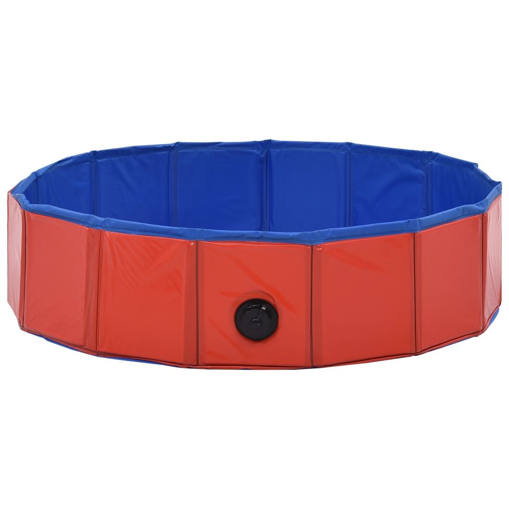 Foldable Dog Swimming Pool Red 31.5"x7.9" PVC