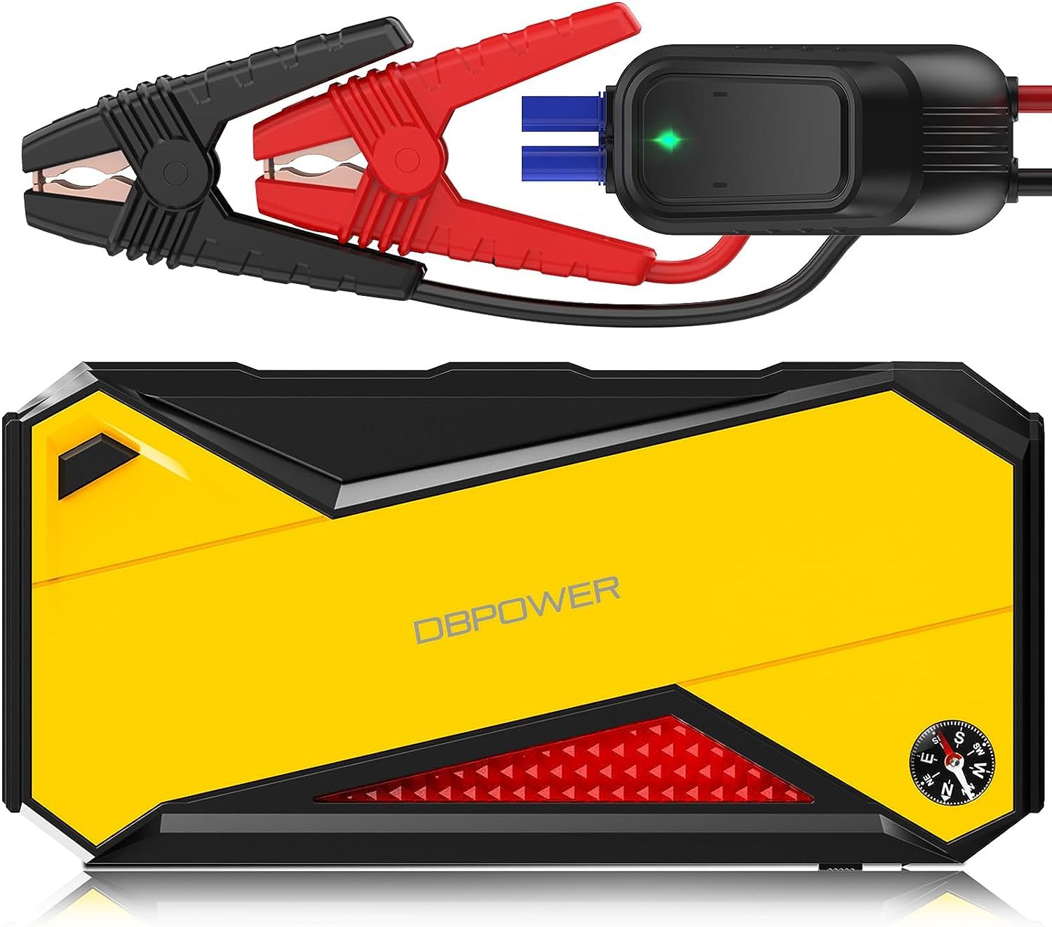 DBPOWER 800A 18000mAh Portable Car Jump Starter (up to 7.2L Gas, 5.5L Diesel Engine) Battery Booster with Smart Charging Port (Storage Temperature 95°F)