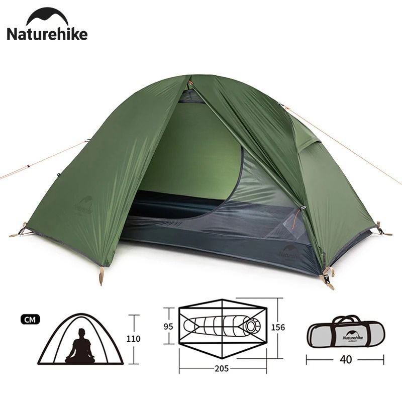 Naturehike Cycling Tent 1 Person Tent Ultralight Bicycle Tent Double Layer Fishing 4 Season Tent Waterproof Outdoor Camping Tent