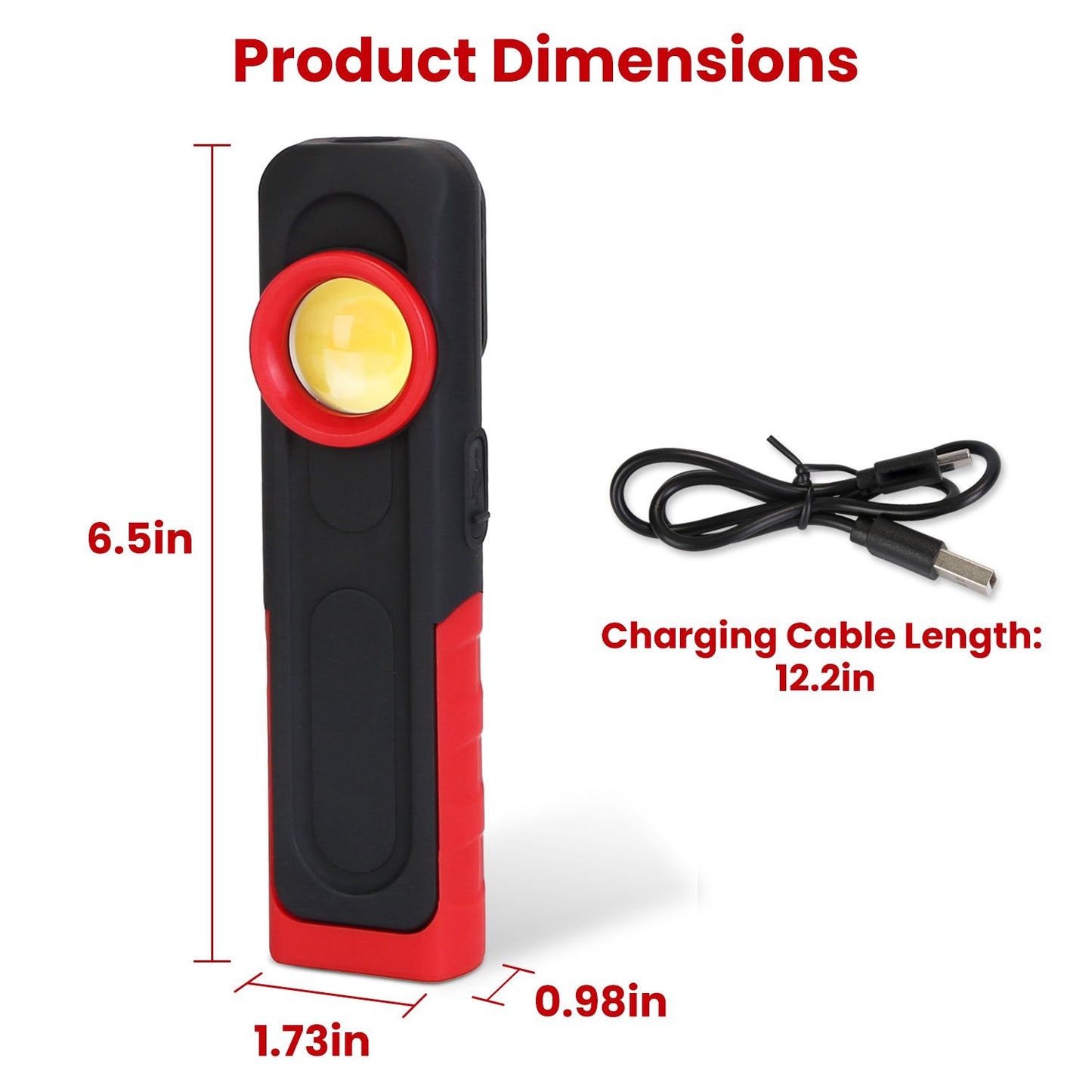 LED Work Light Pocket Light Mini Magnetic Flat EDC Flashlight with 4 Modes Hook IP44 Waterproof Dimmable for Repairing Emergencies