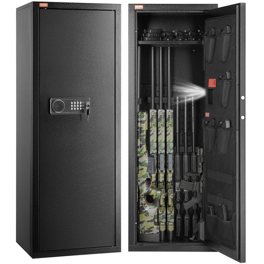 VEVOR 10-12 Rifles Gun Safe, Rifle Safe with Lock & Digital Keypad, Quick Access Tall Gun Storage Cabinet with Removable Shelf, Rifle Cabinet for Home Rifle and Shotguns