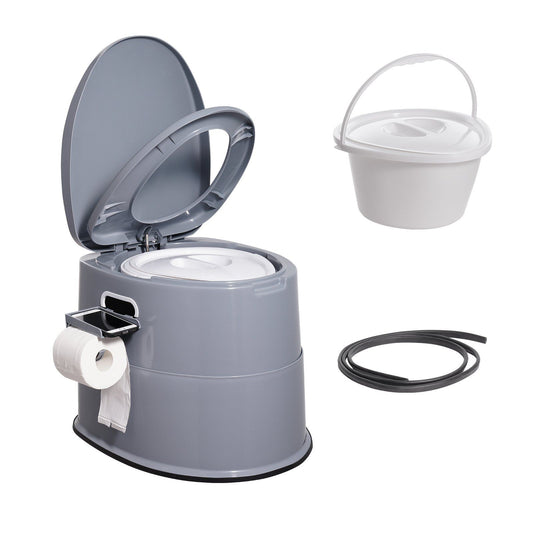 VEVOR Portable Toilet for Camping, Porta Potty with 1.3 Gal Detachable Inner Bucket & Removable Paper Holder, Commode with Dual Lids, Travel Toilet for Adults Kids Outdoor Camping Car Long Road Trips