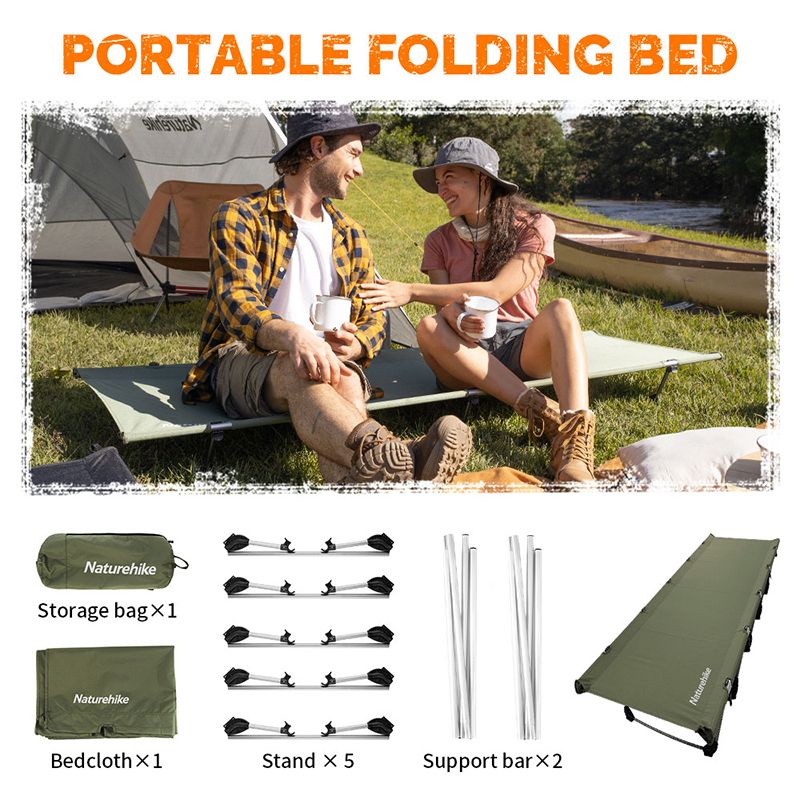 Naturehike Camping Cot Portable Folding Bed Ultralight Camping Bed Tent Bed Outdoor Camp Cot Tourist Bed Single Bed Camp Bed Cot