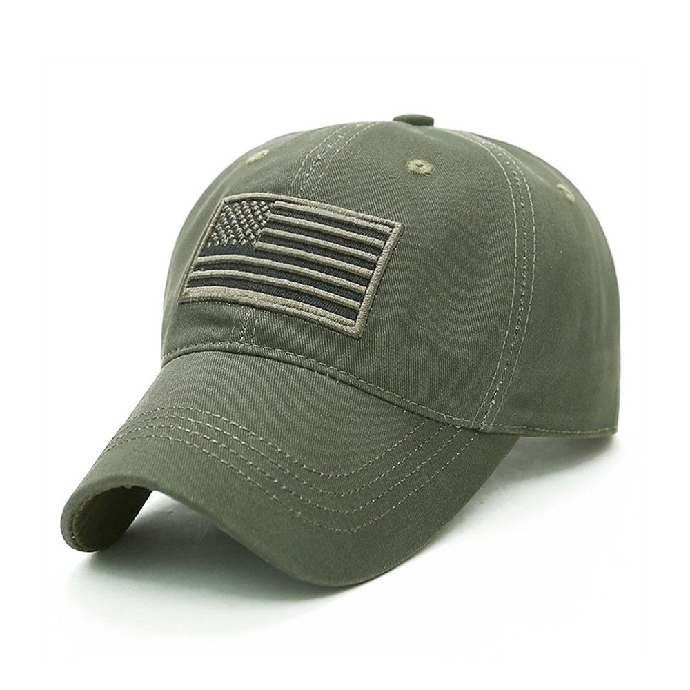 Fashion Tactical Hip Hop American Flag Military Sport Outdoor Peaked Caps Unisex Mesh Embroidered Casual Adjustable Hats