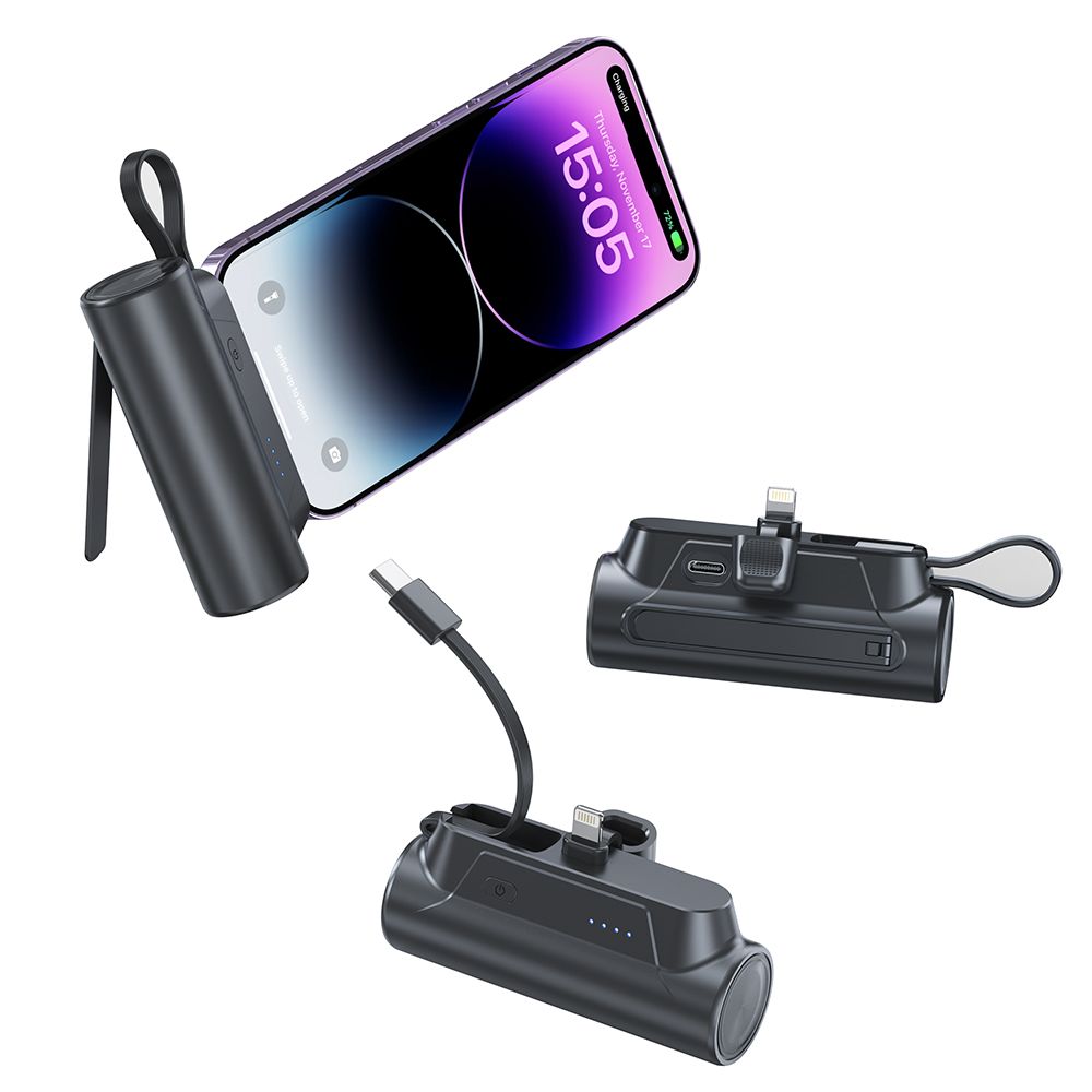 Portable Charger with Built in Cables, Portable Charger with Cords Wires Slim 8000mAh Travel Essentials Battery High Speed Power Bank for iPhone