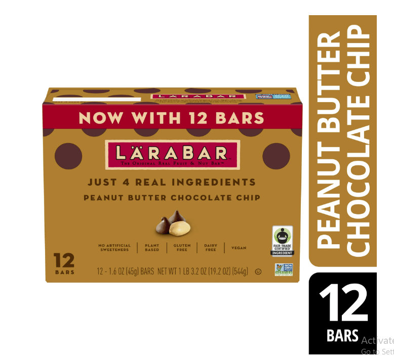 Larabar Peanut Butter Chocolate Chip, Gluten Free Fruit & Nut Bar, 12 Ct