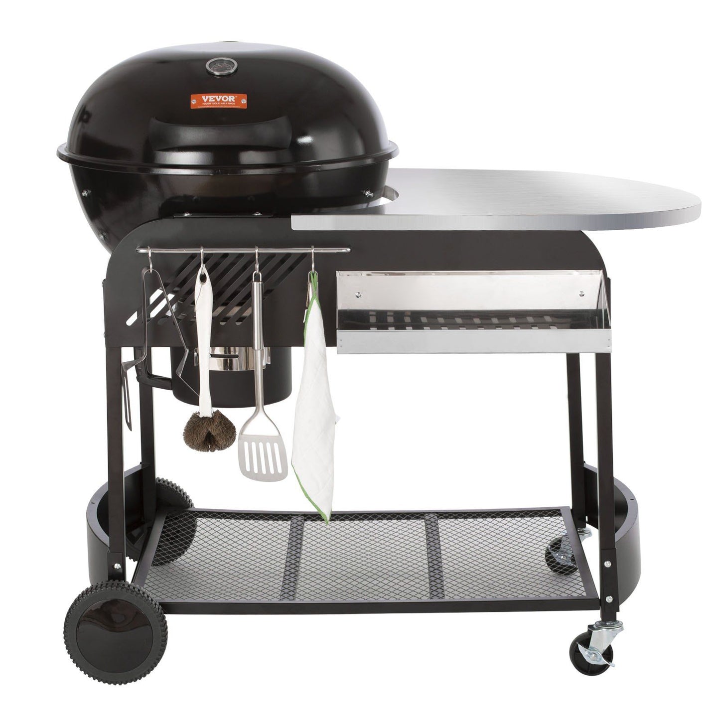 VEVOR 21 inch Kettle Charcoal Grill BBQ Portable Grill with Cart Outdoor Cooking