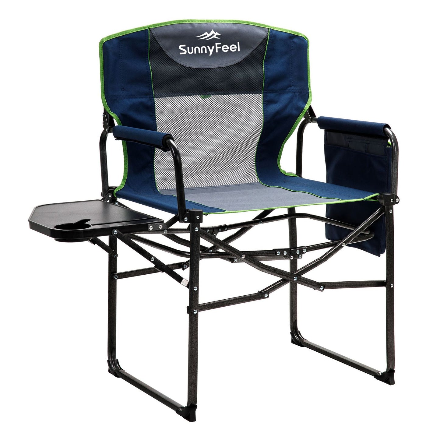 Camping Directors Chair, Heavy Duty,Oversized Portable Folding Chair with Side Table, Pocket for Beach, Fishing,Trip,Picnic,Lawn,Concert Outdoor Foldable Camp Chairs