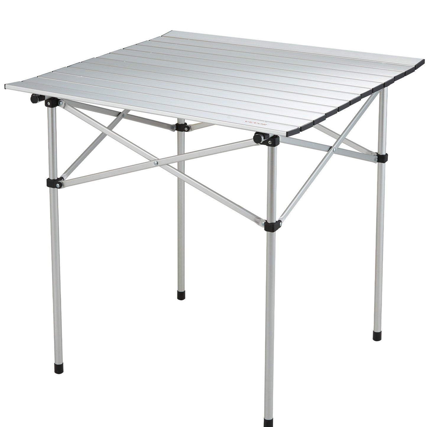 VEVOR Folding Camping Table, Outdoor Portable Side Tables, Lightweight Fold Up Table, Aluminum Ultra Compact Work Table with Carry Bag, For Cooking, Beach, Picnic, Travel, 24x16 inch, Silver