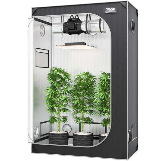 VEVOR 2x4 Grow Tent, 48'' x 24'' x 72'', High Reflective 2000D Mylar Hydroponic Growing Tent with Observation Window, Tool Bag and Floor Tray for Indoor Plants Growing