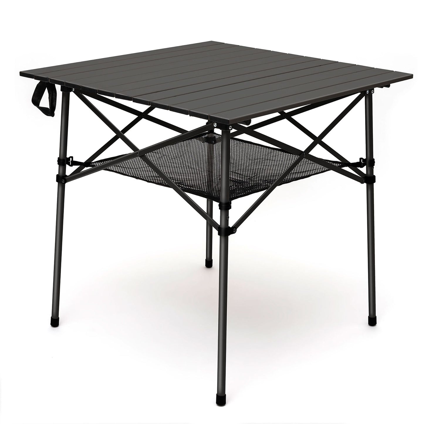 SUNNYFEEL Outdoor Folding Table | Lightweight Compact Aluminum Camping Table, Roll Up Top 4 People Portable Camp Square Tables with Carry Bag for Picnic/Cooking/Beach/Travel/BBQ