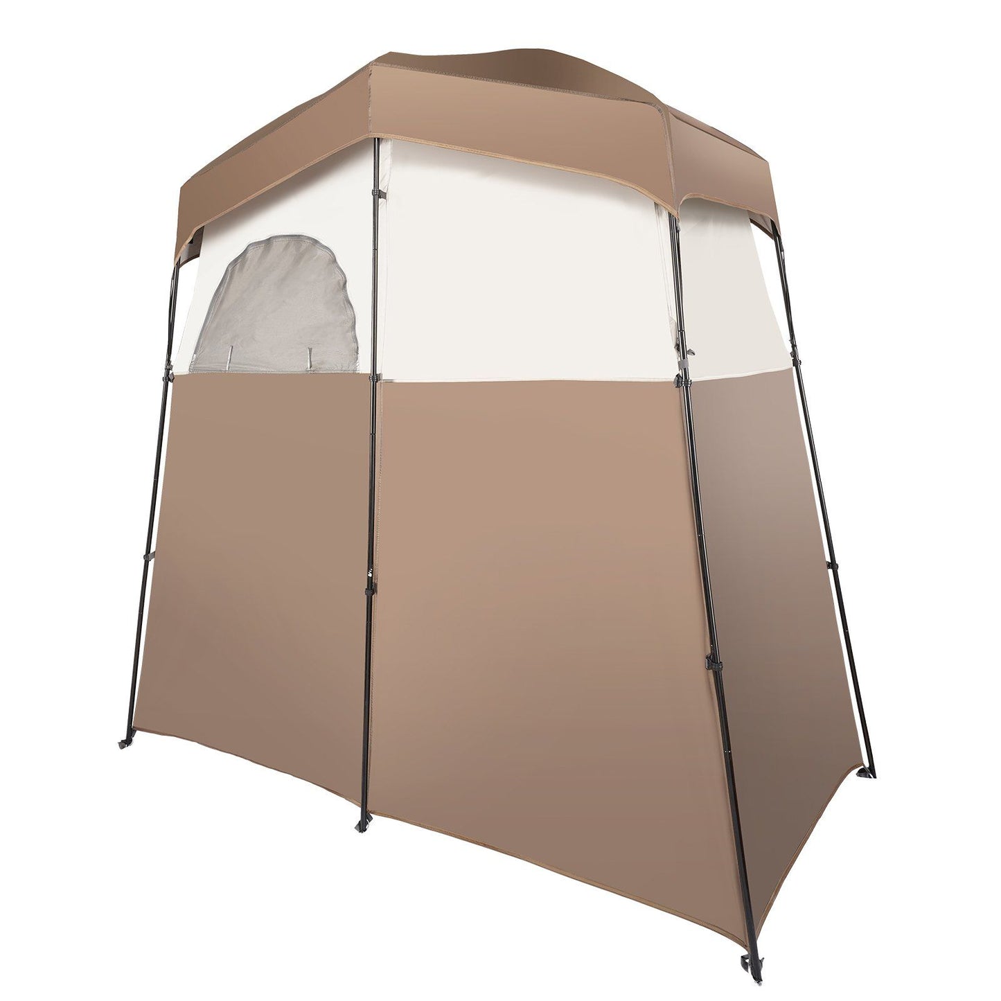 VEVOR Camping Shower Tent, 83" x 42" x 83" 2 Rooms Oversize Outdoor Portable Shelter, Privacy Tent with Detachable Top, Pockets, Hanging Rope and Clothesline, for Dressing, Changing, Toilet, Bathroom