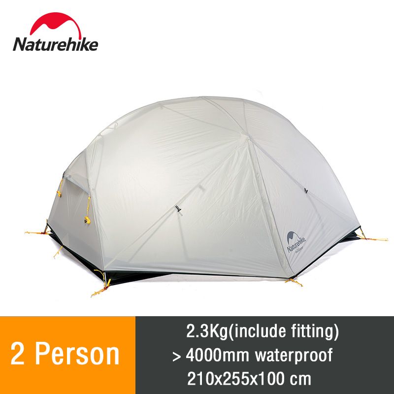 Naturehike Mongar 2 Tent 2 Person Camping Tent Ultralight 20D Nylon Backpacking Waterproof Tent Beach Outdoor Hiking Travel Tent