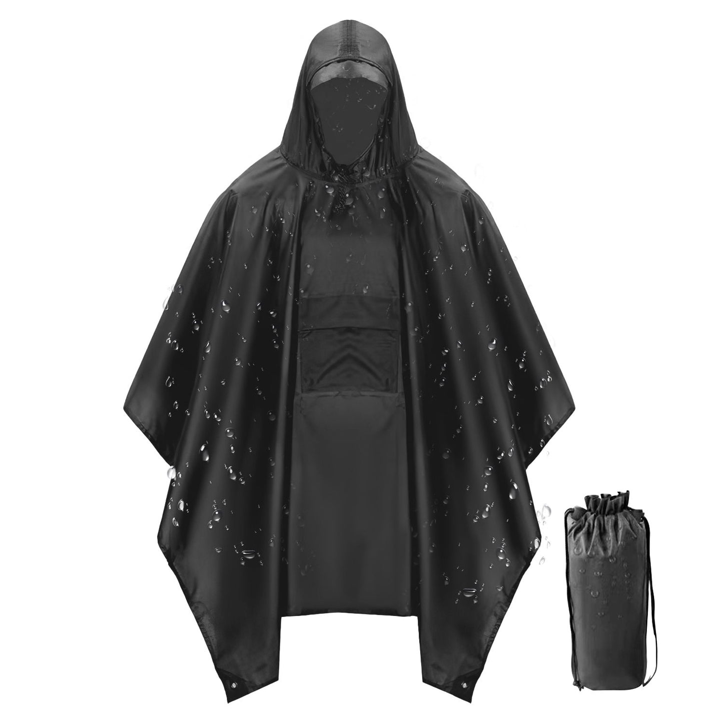 Unisex Hooded Rain Poncho With Pocket For Adult 3-in-1 Waterproof Poncho Raincoat With Hood Sleeve Brim Lightweight Portable Rain Poncho For Hiking Camping Fishing Emergency