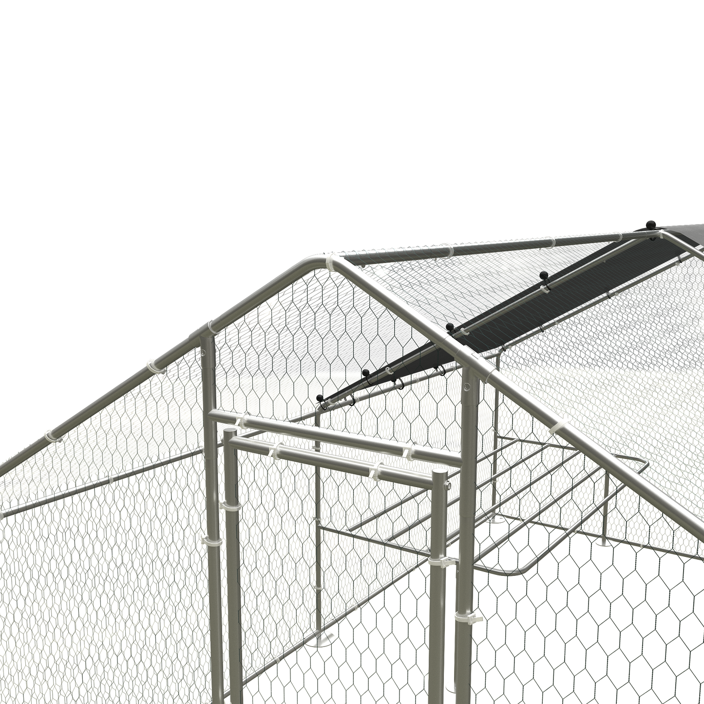 Large metal chicken coop, walk-in chicken coop, galvanized wire poultry chicken coop, rabbit duck coop with waterproof and UV protection cover for outdoor, backyard and farm. 9.8' W x 13.1' L x 6.6' H